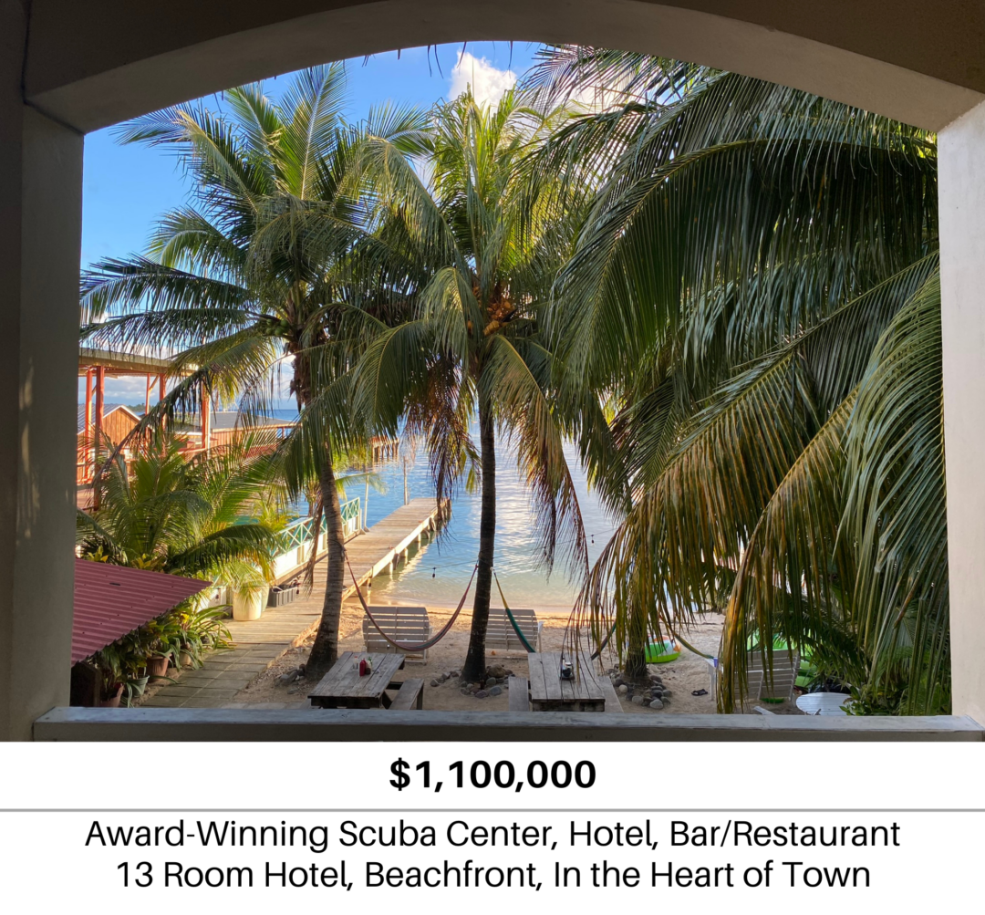 utila resort for sale, SSI award-winning scuba center with bar & restaurant