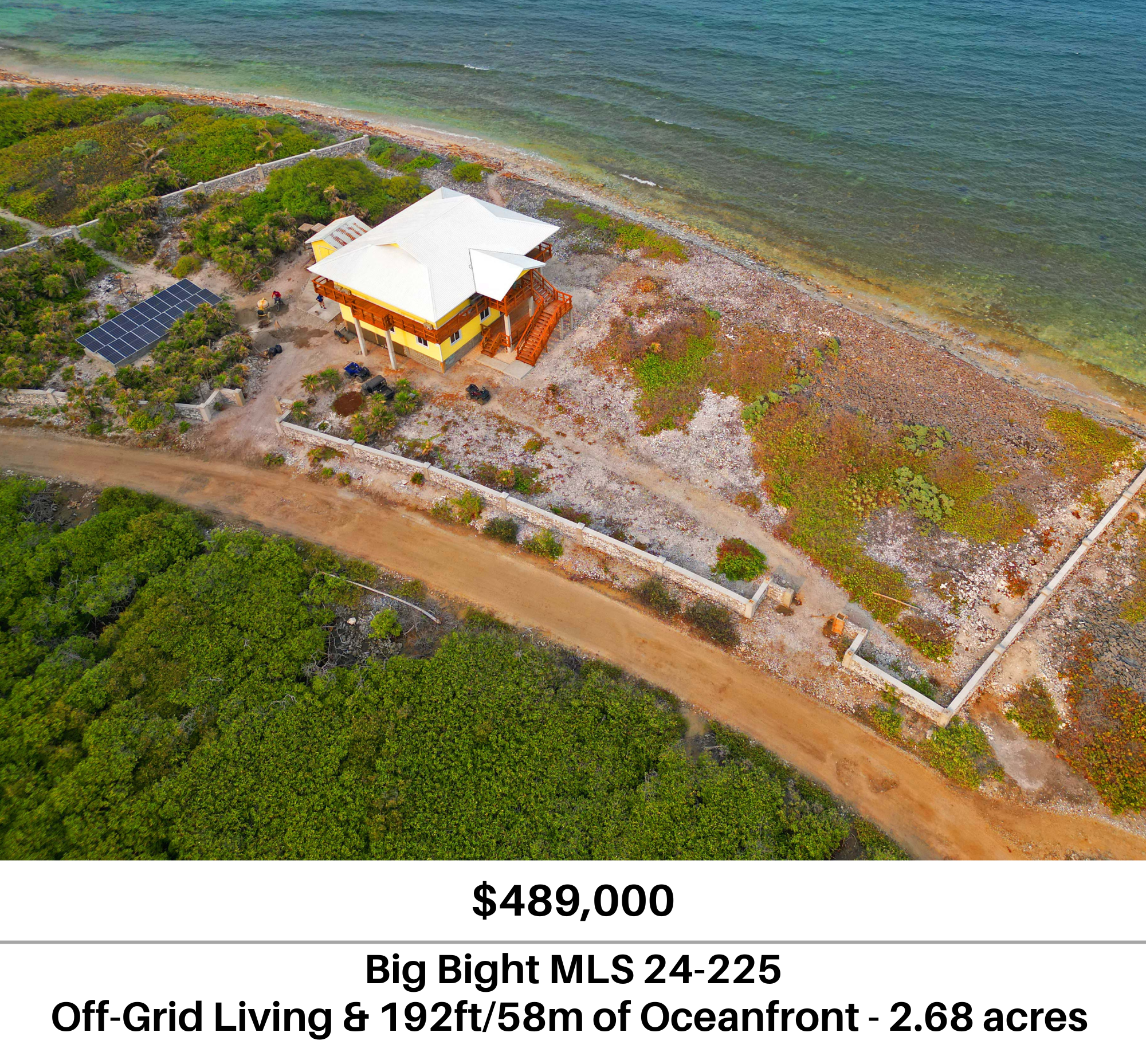 Big Bight Utila Home for Sale with beachfront192ft