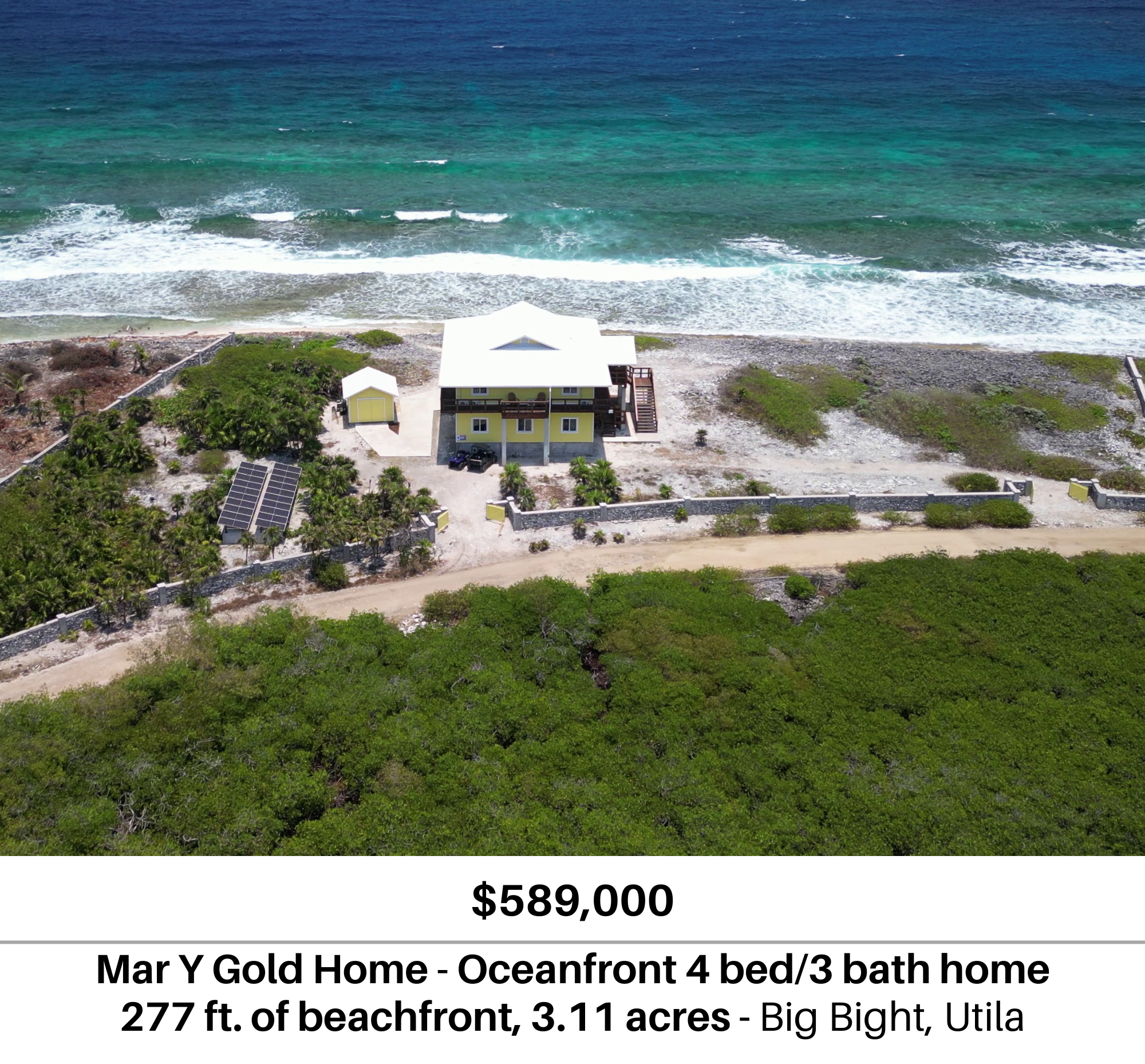 Mar-y-Gold Beachfront Home for Sale Utila