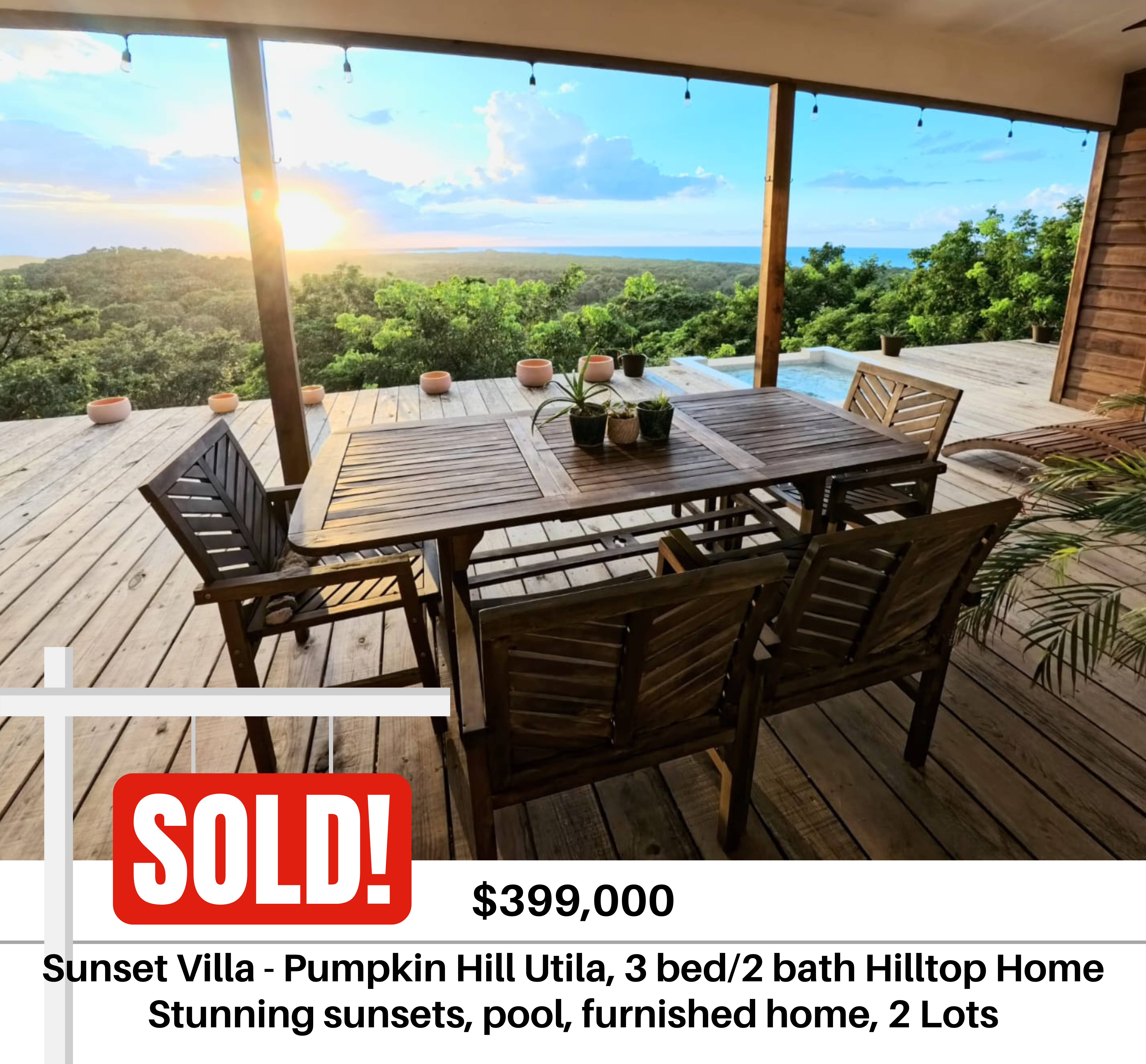 SOLD Sunset Villa Utila Oceanview Home for Sale MLS